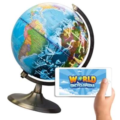 Image of BIG MINDS Interactive Globe In Spanish Lamp Night &amp; Day Modes For Kids Globes Of Earth LEDLight World 8 Years Old And Above
