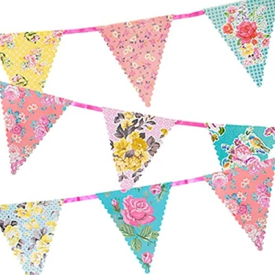 Image of Talking Tables Floral Tea Party Bunting Decorations Truly Scrumptious Great For Birthday Party, Baby Shower, Wedding And Anniversary Paper, 4M