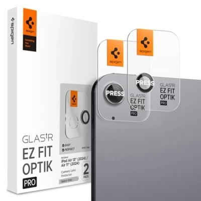 Image of Spigen Glas.tR EZ Fit Optik Pro Tempered Glass Camera Lens Protector for iPad Air 6 11 inch, 13 inch (M2 / 2024) Space Gray (2 Pack)