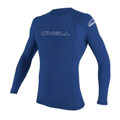 Image of O&#039;Neill Wetsuits Men&#039;s Basic Skins Long Sleeve Rash Guard Pacific, S