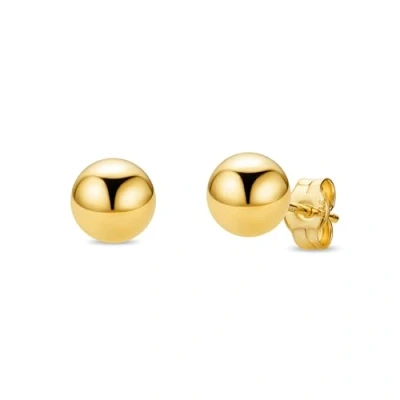 Image of Miore ball stud earrings in 9 kt 375 white gold/yellow Gold/Rose Gold Ø 6 mm (Yellow Gold)