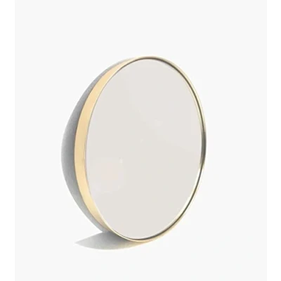 Image of Studio Round Wood Accent Wall Mirror/Vanity Mirror/Bathroom Mirror (50.5 dia x 4 cm, Gold)