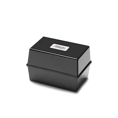 Image of Deflecto® 8&quot; x 5&quot; Card Index Box Black Pack of 6