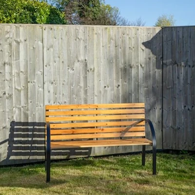 Image of Ambleside 2 Person Outdoor Metal Wooden Garden Patio Bench