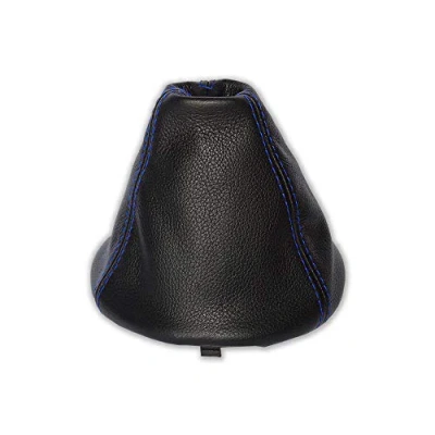 Image of The Tuning Shop Ltd Gear Gaiter Compatible with Fiat 500 500C Leather Various Stitching Colour Available (Leather Blue Stitch)