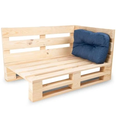 Image of bananair Pallet Cushions Outdoor Water Repellent &amp; UV Resistant Fabric Highly Comfortable Foam Padded Garden Furniture (Corner Cushion 60x40 cm, Blue)