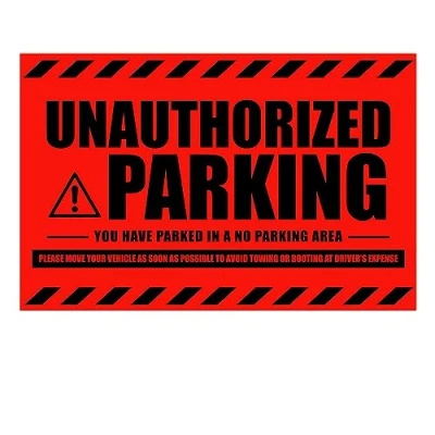 Image of CDXHOME Parking Violation Stickers for Cars and Trucks 100Pcs Bilingual Spanish Super Sticky Tow Tickets Hard to Remove No Warning 8x5 inch,Red
