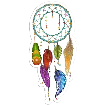 Image of Pack of 4 Dreamcatcher Vinyl Decal Sticker Car Wall Laptop Scrapbook Campervan Caravan Bumper Window