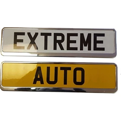 Image of Car Registration License Number Plate Surrounds Holder Frame Chrome Look