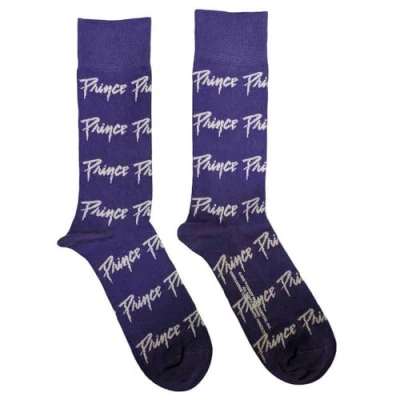 Image of SOCKSHOP Music Collection 1 Pair Prince Cotton Socks Logo Repeat One Size