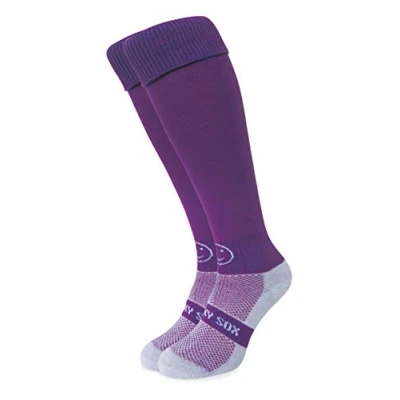 Image of WackySox Purple Knee Length Rugby Socks Sports for Men and Women Womens Mens Walking Riding Hockey Football Running Club Team Activities