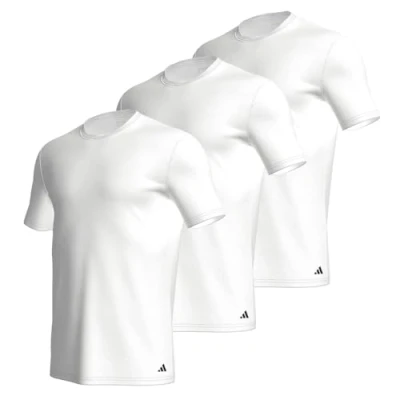 Image of adidas Sportswear CREW NECK 3 PACK Undershirt, Men&#039;s, Size: XL, White