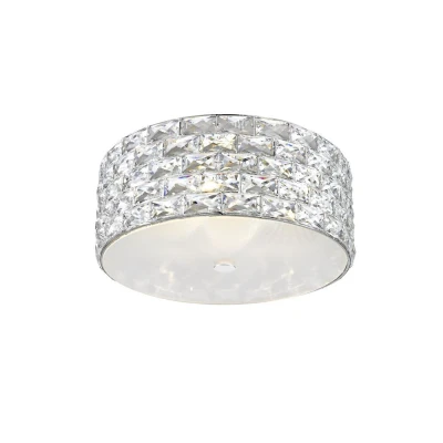 Image of Aruba 5 Light LED Flush Ceiling Chrome Crystal
