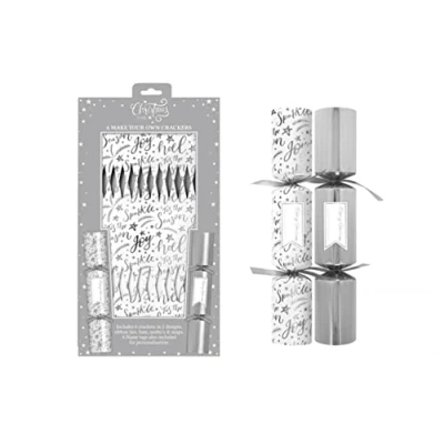 Image of Coingallery RSW Christmas Time Make Your Own Crackers Pack of 6 Silver Personalise