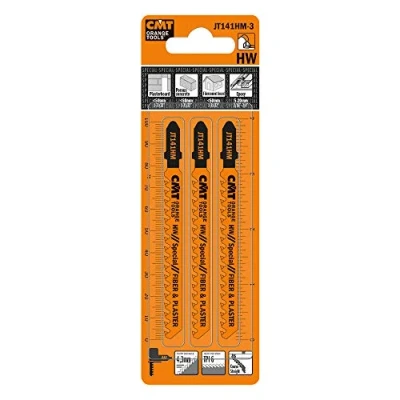 Image of CMT JT141HM 3 Carbide Tipped Jig Saw Blades for Plasterboard and Fiber Cement, T Shank (3 Pack)