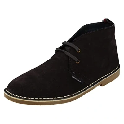 Image of Ben Sherman Mens Hunt Boots Blue Suede Size UK 12