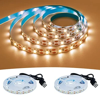 Image of GOMING 5V USB LED Strip Light Warm White 3000K Powered 4M (2pcs x 6.6ft) 240LEDs Flexible SMD2835 No Waterproof IP20 Tape Lights