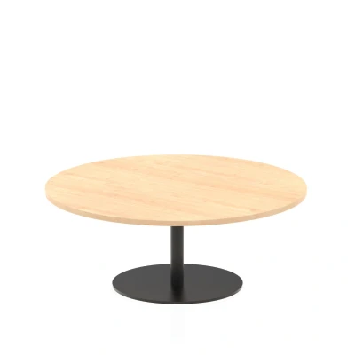 Image of Italia 1200mm Round Coffee Table Maple Top 475mm High Black Leg