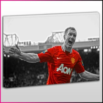 Image of S367 Manchester United Paul Scholes Celebration Framed Ready To Hang Canvas Print, Sport, Pop Street Wall Art, Picture