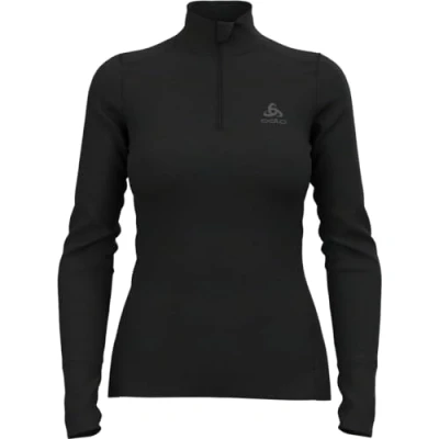 Image of Odlo Women Functional long sleeve shirt with zipper MERINO 200, black, M