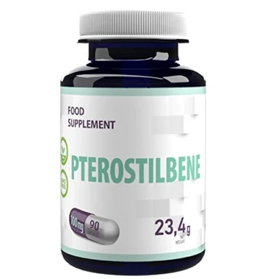 Image of Pterostilbene 100mg 90 Vegan Capsules, Certificate of Analysis by AGROLAB Germany, High Strength Supplement, Gluten and GMO Free