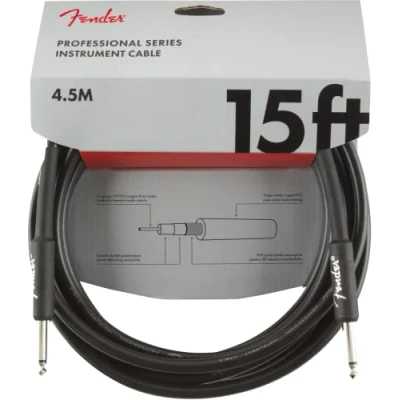 Image of Fender Professional Series Instrument Guitar Cable, 15ft / 4.5m, Straight/Straight, Black