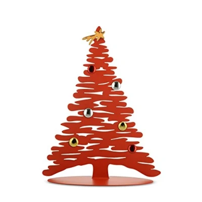 Image of Alessi Christmas Ornament, Steel, Red, 35.5 x 14 45 cm