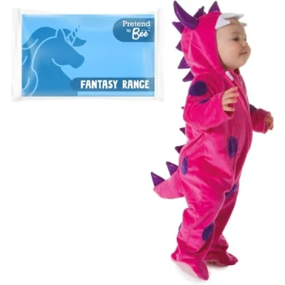 Image of PRETEND TO BEE Pink and Purple Dinosaur Monster Onesie Fancy Dress Costume for Kids/Toddlers/Baby, 18 24 Months