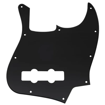 Image of Musiclily 10 Hole J Bass Pickguard for Fender American/Mexican Made Standard Jazz Bass, 1Ply Matte Black