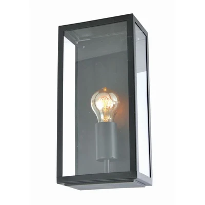 Image of Minerva Outdoor Wall Lantern Satin Black IP44