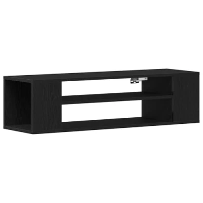 Image of vidaXL Wall Mounted TV Cabinet Black Oak 100x30x26.5 cm Engineered Wood Media Console for Living Room