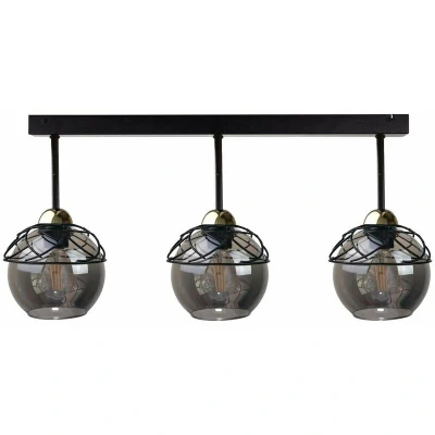 Image of Mera Semi Flush Light Black, 60cm, 3x E27