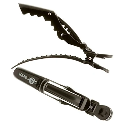 Image of Head Jog Black 4 Pack Dino Klipz Salon Sectioning Hair Clips. Crocodile Grips Hairdressing Accessories For Styling &amp; With Strong Grip Lock Teeth. Suitable Long Short (4 Pack)