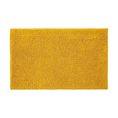 Image of Allure Bobble Chenille Bath Mat Non Slip 50 x 80cm Soft, Absorbent, Easy Care (Mustard)