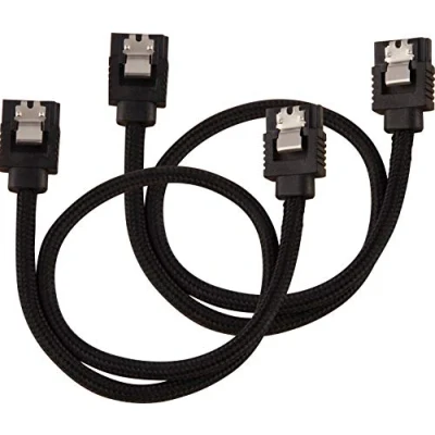 Image of Corsair CC 8900248 Premium Sleeved SATA Cable 6Gbps 30cm, Black