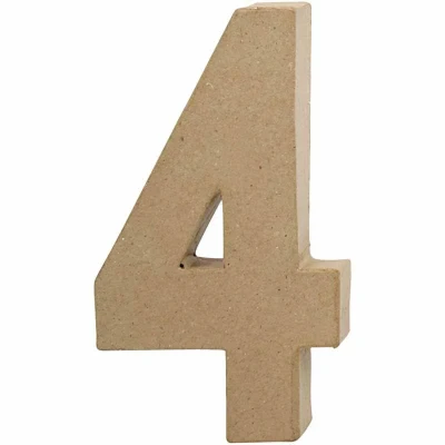 Image of Create Crafts 26632 20 cm 1 Piece Papier Mache Number 4, Beige