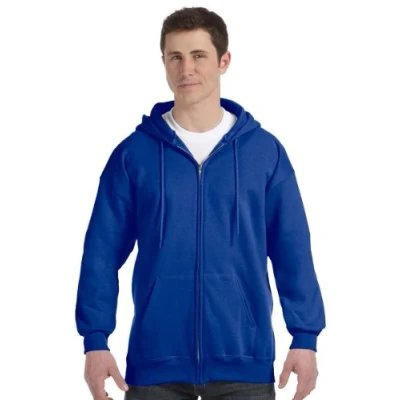 Image of Hanes Men&#039;s Full Zip Ultimate Heavyweight Fleece Hoodie, Deep Royal, XX Large