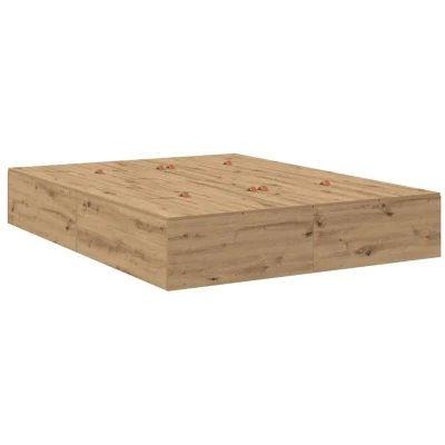 Image of vidaXL Storage Bed Frame Artisan Oak 135x190 cm