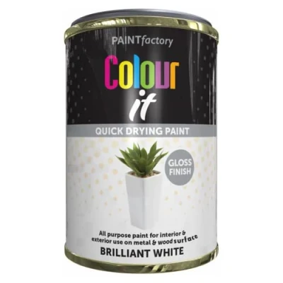 Image of AlezyB 300ml All Purpose White Gloss Tin Paint Quick and Fast Drying Multipurpose for Metal, Wood, Plastic More Interiro Exterior