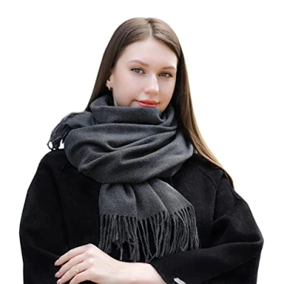 Image of MASADA Ladies Winter Scarf warm and soft XXL 200 x 70 cm Dark Grey
