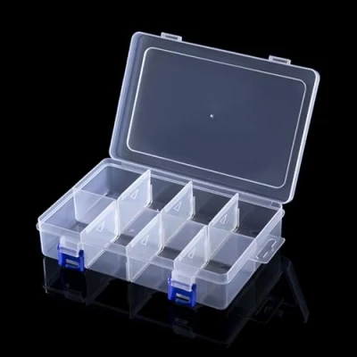 Image of Tool Box Hardware Storage Organizer Small Parts Case Portable Plastic Tackle Container with Removable Dividers Double Sided