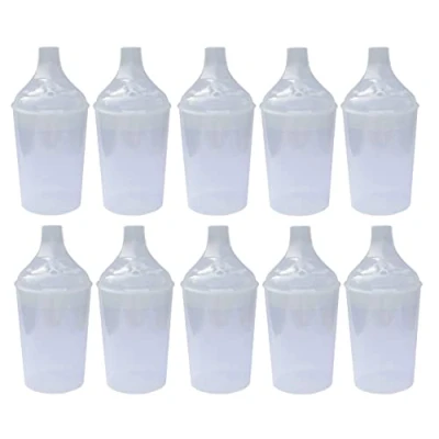 Image of Lizzyoftheflowers 10 Pack Clear Wide Spout Feeding Beakers with Graduated Measurements and Controllable Flow Lid Autoclavable, Microwave Safe Spill Proof