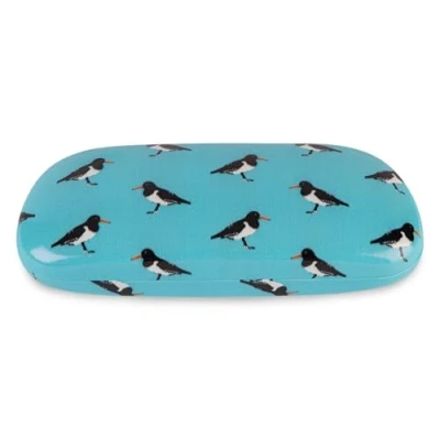 Image of LAGO TERRA British Bird Oystercatcher Print Hard Shell Glasses Case Blue