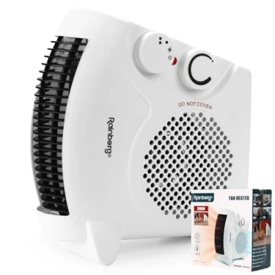 Image of Rainberg Fan Heater with 2 Heat Settings 1000/2000W &amp; Cool Function, Electric Heater, Room Variable Thermostat, Heaters For Home, Low energy., FH 313