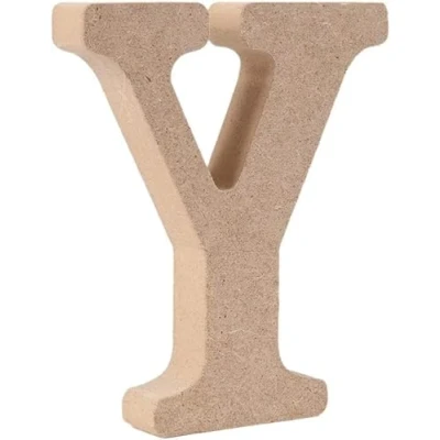 Image of Wooden MDF Letter Y Size 13cm Tall Free Standing Letters for Arts &amp; Crafts Personalized Name Decor