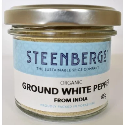 Image of Steenbergs Organic Ground White Pepper Standard Jar 45g