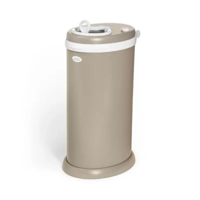 Image of Ubbi Steel Odour Locking Nappy Disposal Bin, No Special Bag Required Money Saving, Awards Winning, Modern Design Registry Must Have Matte Taupe