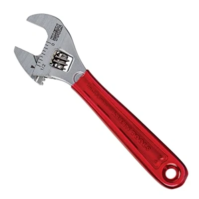 Image of Klein Tools D506 4 Adjustable Drive Wrench, Forged with High Polish Chrome Finish and a Plastic Dipped Handle, Inch