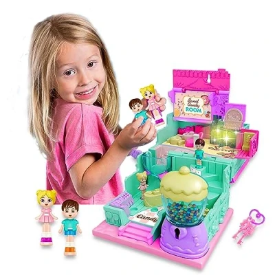 Image of Coo11 Kids Sweet Candy Doll House Toy Set With Light &amp; Music, Room Toy, Portable, Pretend Play Model Suitable for 3 to 9 Years