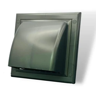 Image of Grey Air Vent Grille Gravity Flap External Ventilation Cover Ducting (Cowl) 4&quot; (100MM)